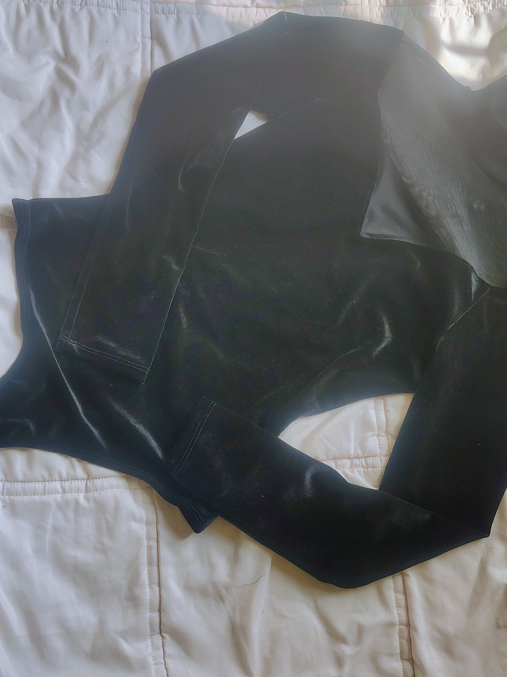 Anna Grace Black Velvet Bodysuit
